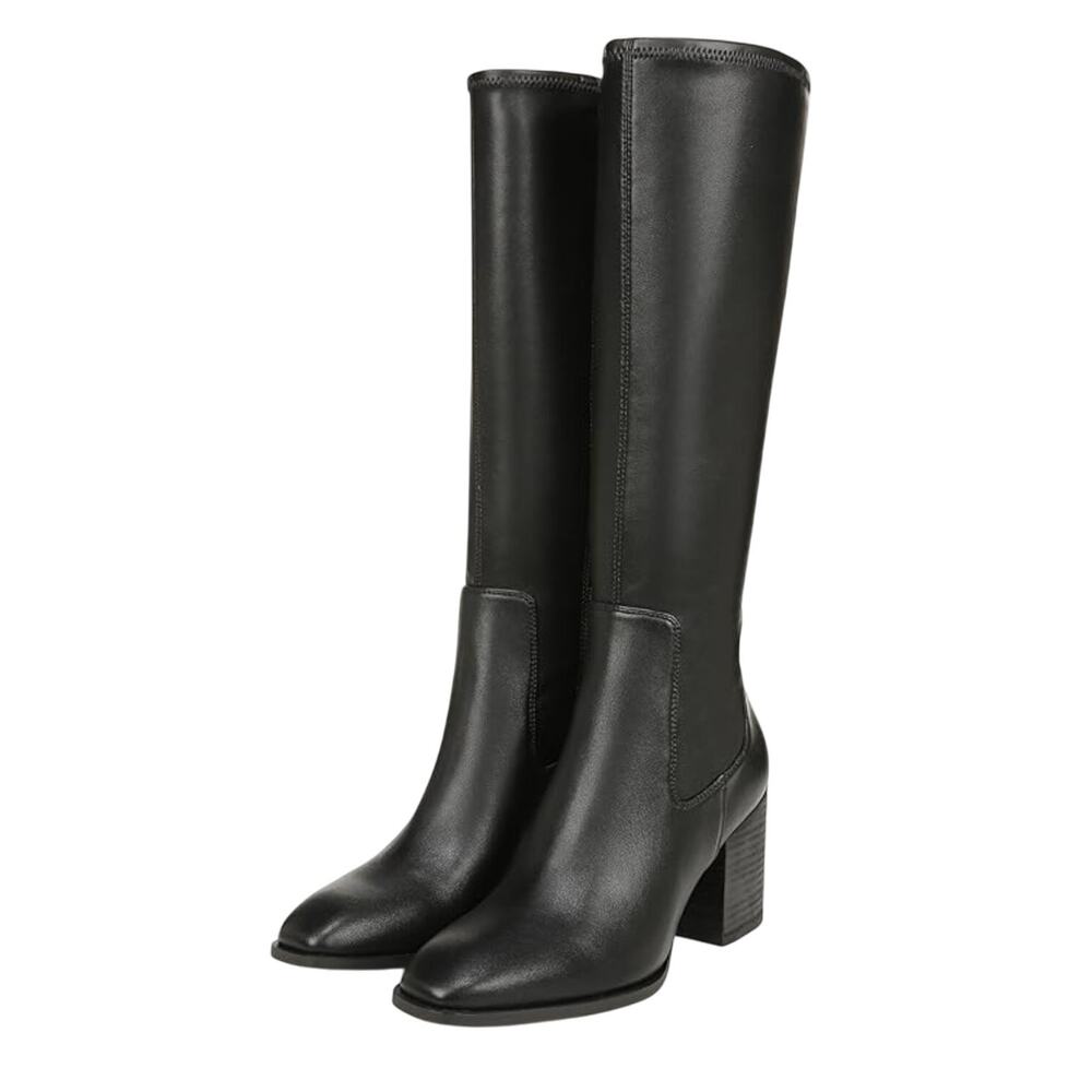 Vionic Womens Inessa Knee High Boots Size 5 EU 35 Black Vegan Leather WR NIB